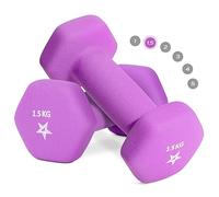 Yes4All Hexagonales Par de mancuernas de neopreno (1 kg to 7 kg) - Pesos Fitness