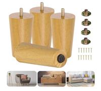 Yes4All Juego de 4 patas redondas para muebles (10,16 cm), color natural