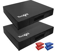 Yes4All M4NR Premium Silenciador Drop Pads Almohadillas para levantamiento de pesas con cubierta de PVC multicolor para aislar el sonido y proteger el suelo para Deadlift, Squat, Lunge, NEGRO - 15 CM