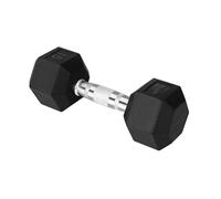 Yes4All Mancuerna hexagonal de hierro fundido con agarre cromado, 15 libras, individual