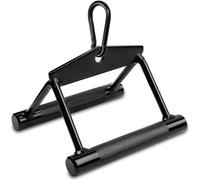 Yes4All Mango moleteado Negro de Doble asa en D con Capacidad para 400 kg, Accesorios de máquina de Cable para Gimnasio en casa