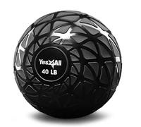Yes4All - Palle mediche, Yes4All D377 Slam Balls 10-40Ibs Versión de balón Medicinal Slam Sand Filled Bounce Free Ejercicio Ball Adecuado para Entrenamiento y Entrenamiento de Fuerza (Negro) - 40Ibs