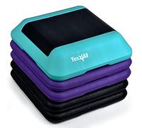 Yes4All Plataforma aeróbica de 16 x 16 pulgadas de altura ajustable con 4 elevadores para gimnasio en casa, ejercicio, entrenamiento, cardiovascular y saltar (verde azulado)
