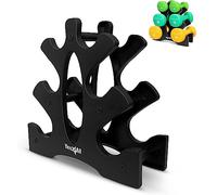 Yes4All Soporte de pesas de 3 niveles, soporte de peso compacto para mancuernas de 1 a 8 libras, diseño que ahorra espacio para el hogar y el gimnasio, portátil y fácil de montar