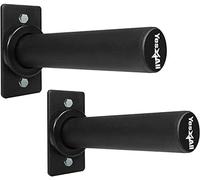 Yes4All Soporte de Placas de Peso Montado en la Pared, Individual y Doble - Apto para Placas de Peso Olímpicas de 5 cm, Almohadilla de Goma Protectora