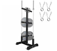 Yes4All Soporte para árbol de pesas y estante vertical para almacenamiento de pesas para gimnasio en casa, 6 clavijas olímpicas y 2 barras
