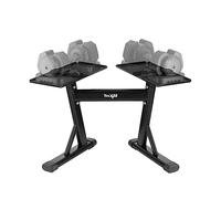 Yes4All Soporte para mancuernas ajustables de hasta 160 libras - Soporte de observador, estante y estante de pesas con correa para mayor comodidad, seguridad y fácil almacenamiento - Uso con