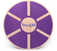 Yes4All Tabla de equilibrio oscilante de madera - Tabla oscilante para terapia física, Tabla de equilibrio para escritorio de pie, Entrenador de estabilidad de equilibrio de ejercicio (Púrpura)