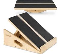 Yes4All Tablas de equilibrio profesionales de madera 2 en 1 y tabla inclinada, tabla inclinada ajustable de 400 libras para sentadillas, tablas de equilibrio para adultos