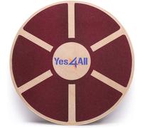 Yes4All Tablero de equilibrio oscilante de madera - Tablero oscilante para terapia física, tablero de equilibrio para escritorio de pie, entrenador de estabilidad de equilibrio de ejercicio (rojo)