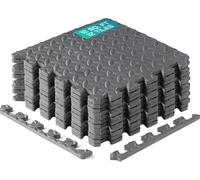 Yes4All Tapetes Encastrables De EVA, Baldosas De Piso Tipo Rompecabezas, Acolchado De Espuma Con Borde Para Muebles, Espacios Del Hogar, Sala De Estar, Garaje - Gray, 1.02 m2