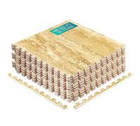 Yes4All Tappetini EVA ad Incastro, Piastrelle Puzzle per Pavimento, Rivestimento in Schiuma con Bordi per Mobili, Casa, Soggiorno, Copertura - Walnut Granite, 4.46 m2