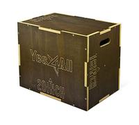Yes4All Wooden Plyo Box-Vintage-Moss Brown-24 X 20 X 16 Caja pliométrica, Unisex, C. Madera-marrón Musgo