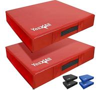 Yes4All XEVY Premium Silenciador Drop Pads Almohadillas para levantamiento de pesas con cubierta de PVC multicolor para aislar el sonido y proteger el suelo para Deadlift, Squat, Lunge, ROJO - 15 CM