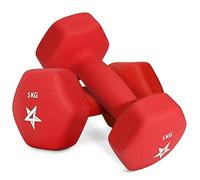 Yes4All YJ9U Juego de mancuernas hexagonales de neopreno, 5 KG x 2, Rojo