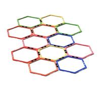Yes4All ZRLX Velocidad con Bolsa de Transporte hexagonales, obstáculos Entrenamiento de pies de Agilidad (Juego de 12 Anillos Coloridos), Unisex Adulto, F. Colorido-12, Rojo
