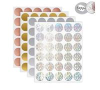 Yesallwas 120 calcomanías para rascar de 1 pulgada, etiquetas circulares redondas de 1 pulgada, tarjetas autoadhesivas para billetes de lotería, creación de tarjetas de rifa (4 colores)