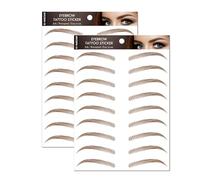 Yesallwas 2 hojas 18 pares de Pegatinas para tatuajes de cejas, pegatinas impermeables para el cuidado de las cejas, pegatina para al tatuaje, pegatina de transferencia de cejas para mujeres