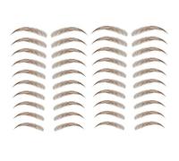 Yesallwas 3 hojas 30 pares de tatuajes de cejas marrones realistas falsas cejas, etiqueta engomada de transferencia de agua para herramientas de maquillaje de cejas