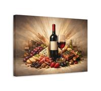 YESARTYES Abstract Wine Pairing And Food Nature - Canvas Wall Art Print 18×12 inch (45×30 cm) - Horizontal / 1.25 inch (3 cm)