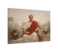 YESARTYES Julius Caesar Roman Emperor Vintage - Canvas Wall Art Print 36×24 inch (90×60 cm) - Horizontal / 1.25 inch (3 cm)