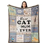 Yesbird Regalos de gato para mujeres, regalos para mamá de gatos, regalos para amantes de los gatos, regalos temáticos de gatos para mujeres, manta de regalo de gato loco, 150 x 130 cm