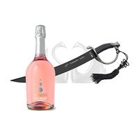 Yeseatis Sabrage Kit - Due Cigni Sable de Sommelier 1896 Hoja Negra - Cuvee Prestige Spumante Brut Rosè - 0,75 l