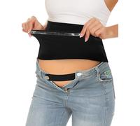 Yeshape Banda de bambú para el vientre para embarazo con 2 extensores de cintura para todas las etapas del embarazo, posparto, soporte adominal suave, negro, pequeño
