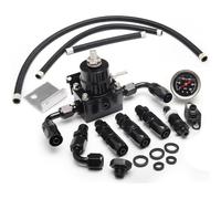 YESHMA EFI - Kit regulador de presión de combustible 0-100 psi con calibre 6AN ajuste de línea de combustible universal ajustable de aluminio (negro)