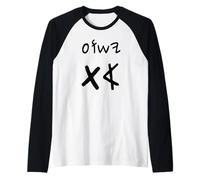 Yeshua Aleph TAV Jesús Primero Último en Paleo Hebreo (Negro) Camiseta Manga Raglan