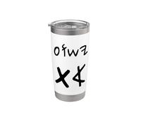 Yeshua Aleph Tav Jesús Primero Último en Paleo Hebreo (negro) Vaso térmico de acero inoxidable de doble pared