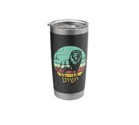 Yeshua Jesús en hebreo León de Judá Arieh Yehuda Vaso térmico de acero inoxidable de doble pared