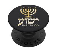 Yeshua Luz del Mundo - Amarillo Dorado PopSockets PopGrip Adhesivo