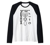 Yeshúa: Paleo, Hebreo, Emblema del Pacto Inglés Camiseta Manga Raglan