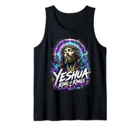 Yeshua Rey de Reyes Arte Tipográfico Cristiano Jesús Camiseta sin Mangas