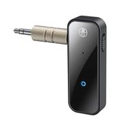 Yesido YAU25 - Adaptador de audio Bluetooth para dispositivos con cable, recargable, conector de 3,5 mm, micro USB, alcance de 10 m, negro