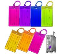 Yesimola 7 Piezas Etiquetas de Equipaje de PVC Blando,Etiquetas para maletas y mochilas,de Viaje Flexibles con Cordón Colores múltiples Etiqueta,para Viajes, Viajes de Negocios, Equipaje Facturado