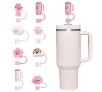 Yesimola 8pcs Straw Cover para Stanley Cup Accesorios,10mm stanley cup straw cover para Stanley Cup 40oz y 30oz Accesorios,Pajitas Cubierta Accesorios para Stanley Tumbler Accesorios
