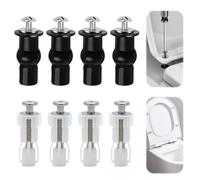 Yesimola Asiento de inodoro universal con bisagras, fijaciones, 8 piezas, fijaciones del asiento del inodoro, bisagras, reemplazo para soportes de inodoro, pernos de expansión