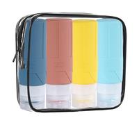 Yesimola Botellas de Viaje Silicona 4 Pack, Botes Viaje Rellenables 100ml, Kit Viaje Avion Botellas Viaje para Gel, Champús, Lociones y Líquido