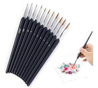 Yesimola10 Piezas Pinceles Detalle Pequeños,Juego Profesional de Detalle Fino Acrilico,Pinceles Pintura Acrilica para Artistas, Óleo, Acuarela,Miniatura,Modelo,Pintura Facial, manicura, Principiantes