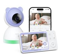 YESIMOM Cámara de vigilancia para bebés 720P/5, PTZ 355°, videovigilancia para bebés conectada a Smartphone, con alertas Inteligentes y visión Nocturna