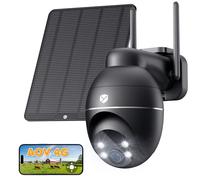 YESKANO 24/7 Grabación AOV 4G LTE Camara Vigilancia Exterior Solar Sin WiFi Alimentado por Batería, 2K Visión Nocturna, PTZ 355°&100°,Detección de Ersonas y Vehículos, Doble SIM(eSIM Incluida)