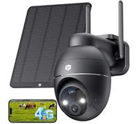 YESKANO 4G LTE Camera Monitoreo Exterior Inalámbrico, 2K 3MP con tarjeta SIM y 5W Panel Solar 360° PTZ, Cámara 4G Solar Exterior, Visión Nocturna Color, Detección PIR, Audio Bidireccional