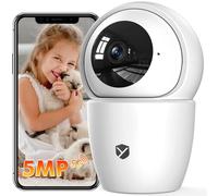 YESKANO 5MP Camara Vigilancia WiFi Interior 2.4G/5G, 360°PTZ Cámara Vigilancia Domicilio WiFi con Detección de Humano, Visión Nocturna, Seguimiento Automatico, Modo Privacidad, para Bebé/Mascotas