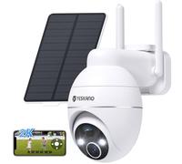 YESKANO Cámara de vigilancia al aire libre 2K solar inalámbrica 2.4GHz, WiFi, cámara para exteriores, cámara PTZ 360° cámara al aire libre, visión nocturna, detección PIR, audio bidireccional