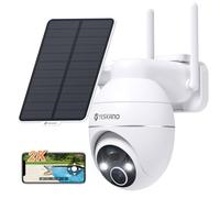 YESKANO Camara Vigilancia WiFi Exterior Solar, 2K Cámaras de Vigilancia sin Cables, 360° PTZ,visión Nocturna de Color,2.4 GHz Wi-Fi, Detección de IA, PIR Sirena,IP66