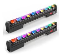 Yespick 10 * 25W Barra de Wallwasher Cabeza Movil LED RGBW, Luz de Escenario Efectos de Iluminación Estroboscopica para DJ, Bar, Fiesta, Discoteca, Boda, Halloween, Navidad, 2 PCS