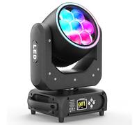 Yespick 7x40W Cabeza Móvil LED RGBW Luz DJ Profesional Beam Wash Zoom Luces de fiesta con Tira de LED RGB DMX512 para Fiestas Clube Discoteca Boda Navidad