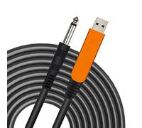 YESPURE Cable USB de guitarra de 10 pies, interfaz USB macho a 6,35 mm, conector mono TS chapado en oro, cable de grabación compatible con PC, Mac, Xbox, PS4, PS3, PS2